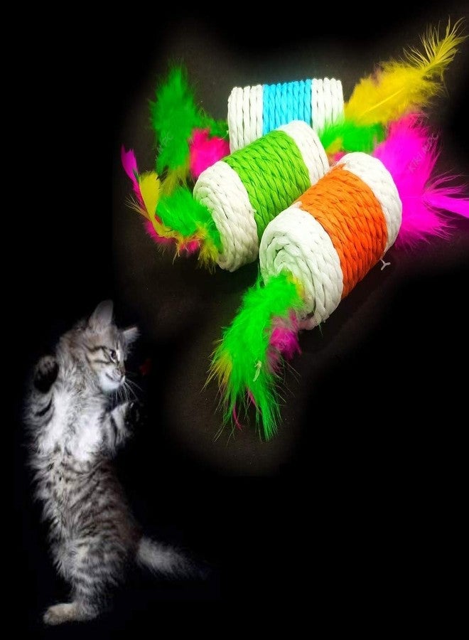 Pet Believe ألعاب بيت بيليف للقطط الصغيرة، حبل وريش مع ألعاب تفاعلية داخلية متعددة الألوان، كرات مستديرة لتمارين القطط/الكلاب/الجراء، آمنة لقطتك/جروك (متعددة الألوان) - Image 3